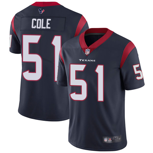 Houston Texans Limited Navy Blue Men Dylan Cole Home Jersey NFL Football 51 Vapor Untouchable